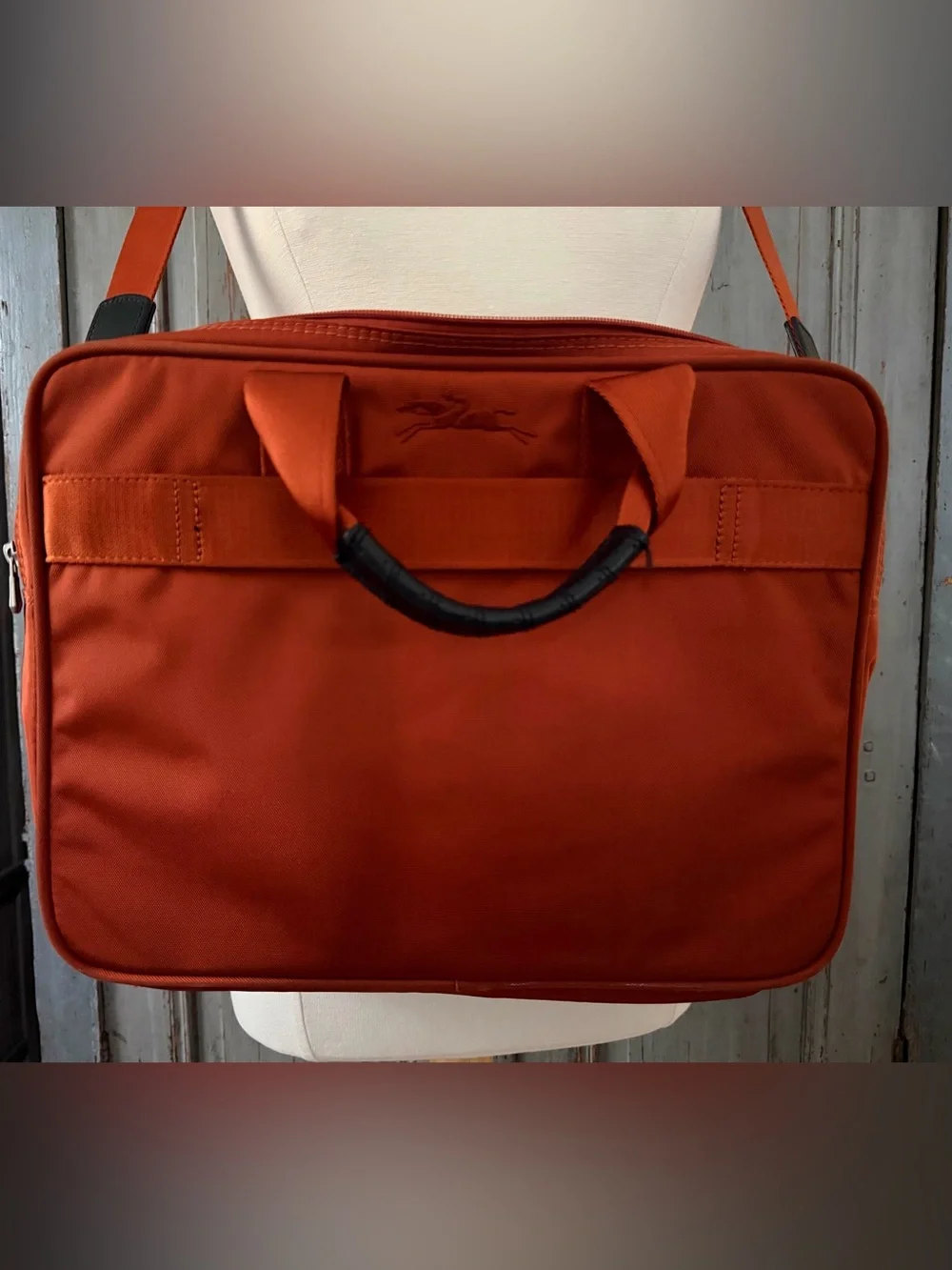 Longchamp Burnt Orange Travel Briefcase Bag